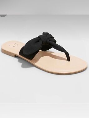 Sz 5.5 A New Day Women's Tan Sandals with Black Bow NWT/NIB